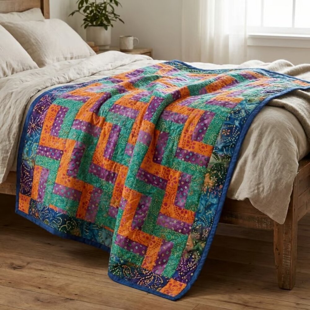 "Batik Baby!" Lap Quilt in Cotton Batiks